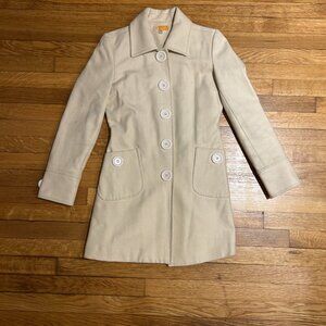 Tulle Pea Coat in Ivory Size M